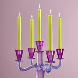 Portacandele Werns Fancy Crystal in vetro viola 5 fiamme decorativo