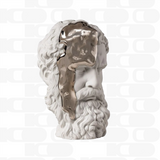 Porcelain sculpture "Eternal Fluidity – Thinker" white and silver LLADRÓ