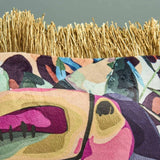 Cuscino Werns Toucan e Monstera con frange in poliestere multicolore