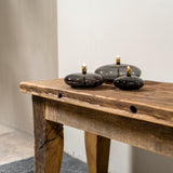 Lampada ad Olio Disc in Vetro Fumé e Ottone S - Pier Living