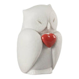 Porcelain sculpture "Reese – Intuitive Owl" with red heart LLADRÓ